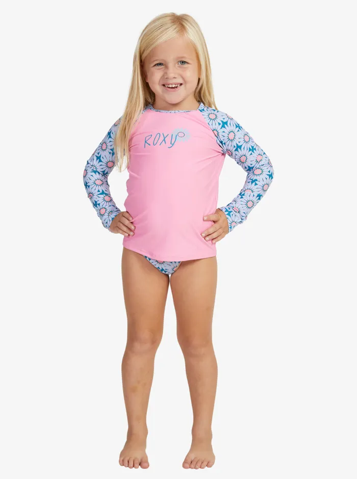Roxy Swim 27 Bold Florals Long Sleeve Rashguard Set Crystal Teal Sol Flower 8211 Girls