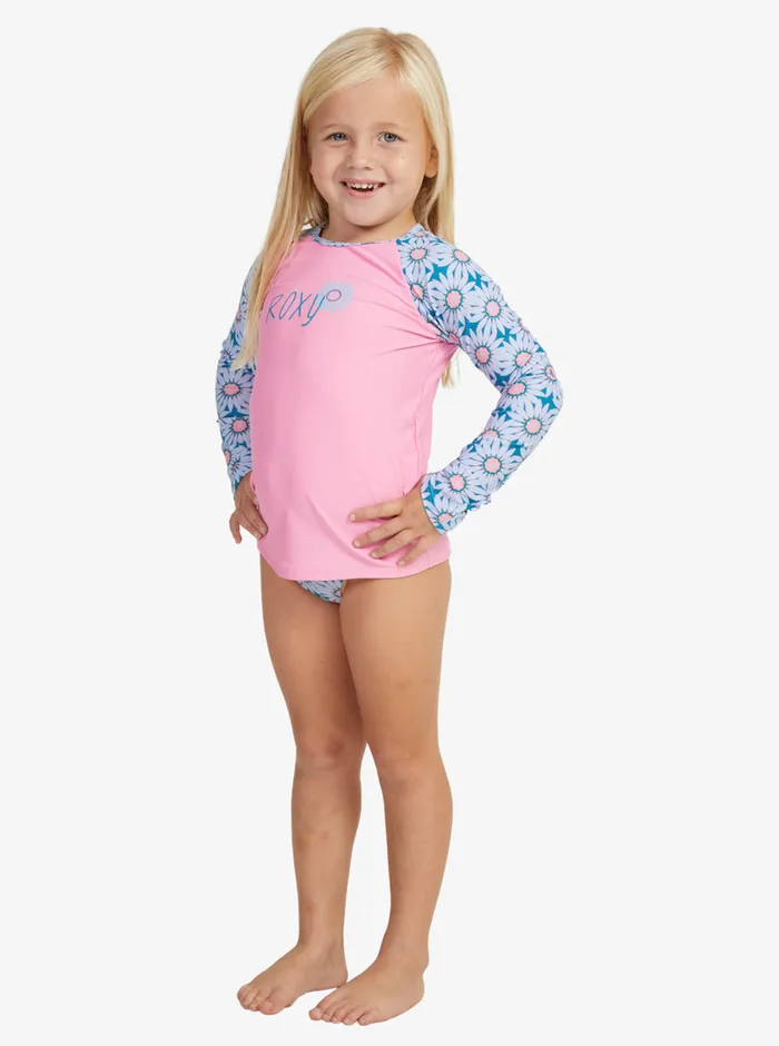Roxy Swim 27 Bold Florals Long Sleeve Rashguard Set Crystal Teal Sol Flower 8211 Girls