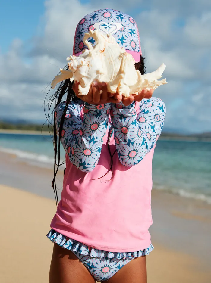 Roxy Swim 27 Bold Florals Long Sleeve Rashguard Set Crystal Teal Sol Flower 8211 Girls