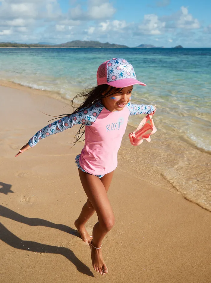 Roxy Swim 27 Bold Florals Long Sleeve Rashguard Set Crystal Teal Sol Flower 8211 Girls