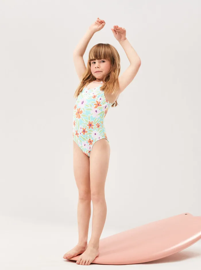 Roxy Swim 27 Hawaiian Spirit OnePiece Swimsuit Aruba Blue Hawaiian Spirit 8211 Girls