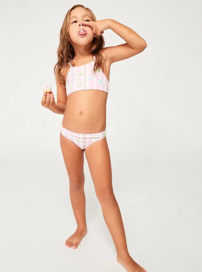 Roxy Swim 27 Pineapple Line Crop Top Set Bikini Set Pirouette Pineapple Line 8211 Girls