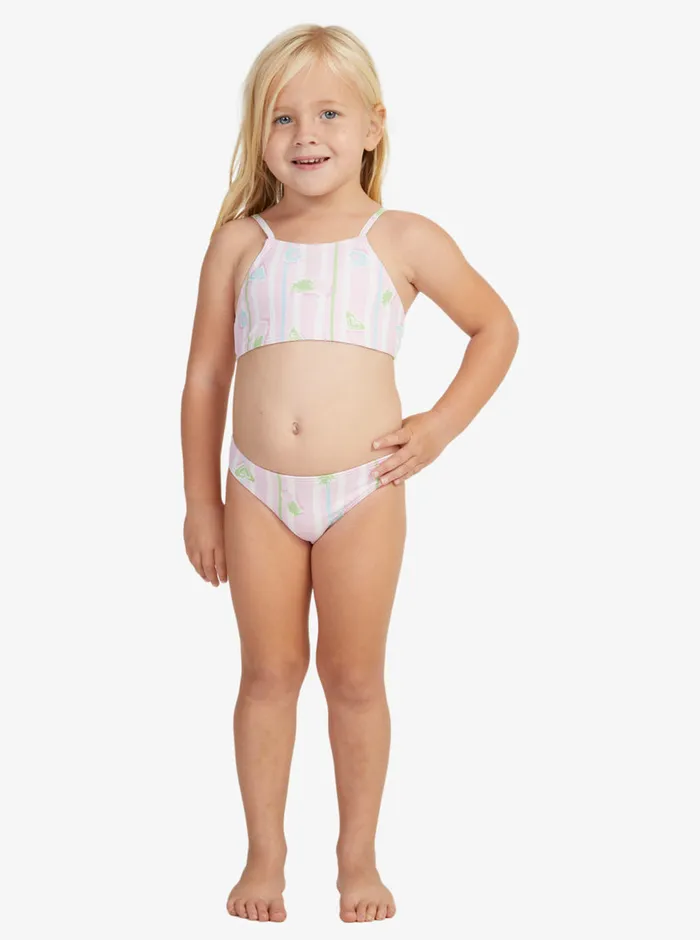 Roxy Swim 27 Pineapple Line Crop Top Set Bikini Set Pirouette Pineapple Line 8211 Girls