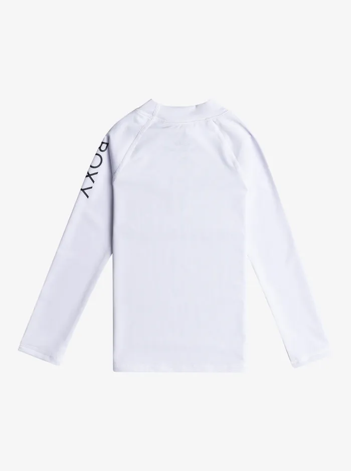 Roxy Swim 27 Whole Hearted Long Sleeve UPF 50 Rashguard Bright White 8211 Girls