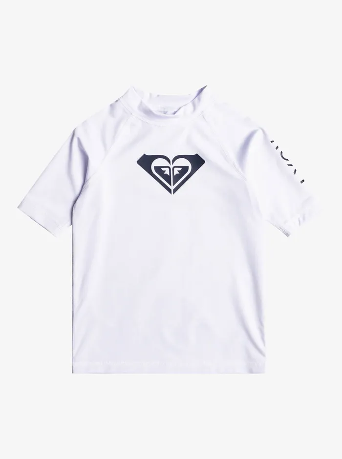 Roxy Swim 27 Whole Hearted UPF 50 Short Sleeve Rashguard Bright White 8211 Girls Roxy Swim 27 Whole Hearted UPF 50 Short Sleeve Rashguard Bright White 8211 Girls