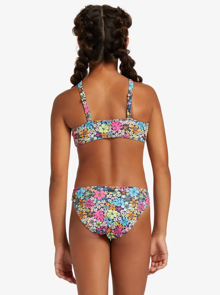 Roxy Swim 416 Daisy Mood Two Piece Crop Top Bikini Set Mood Indigo Tropical Rays 8211 Girls