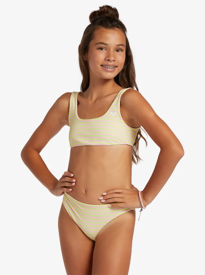 Roxy Swim 416 Hibiscus Reversible Two Piece Bikini Set Ambroisia Hibiscus Hype 8211 Girls