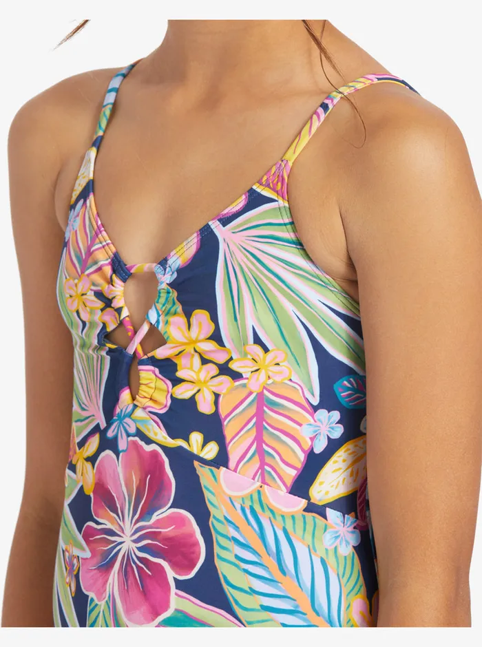 Roxy Swim 716 Paradise Trip OnePiece Swimsuit Mood Indigotrue Paradise 8211 Girls