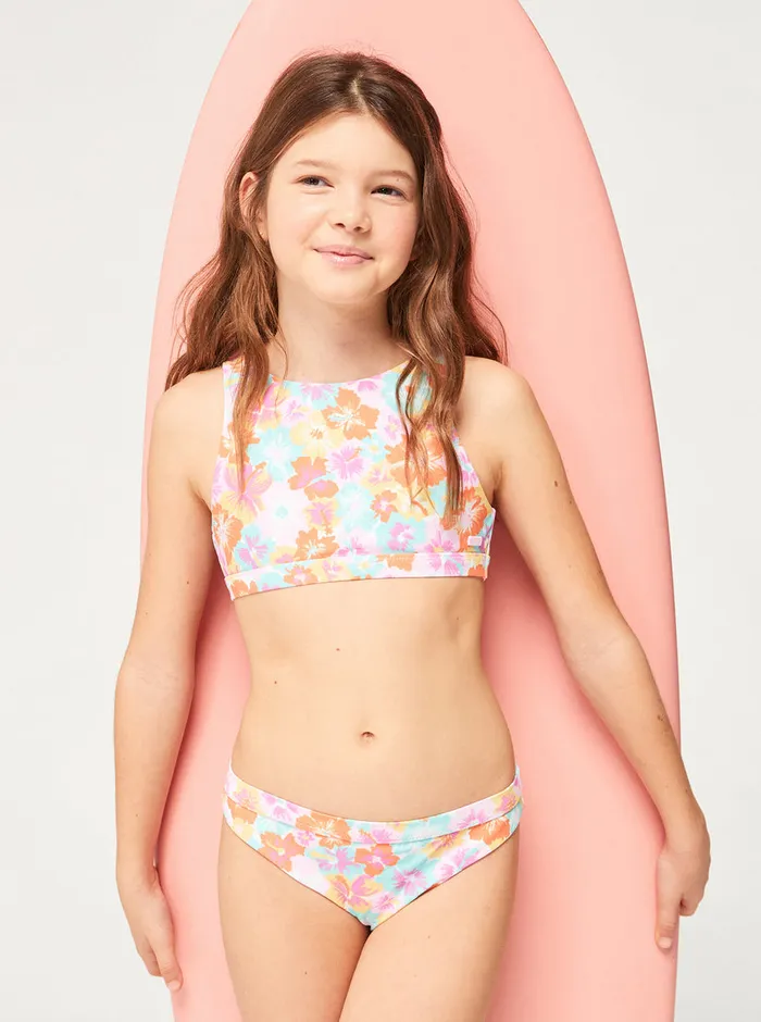 Roxy Swim 716 Reversible Floraya Crop Top Set Bikini Set Autumn Sunset Floraya 8211 Girls Roxy Swim 716 Reversible Floraya Crop Top Set Bikini Set Autumn Sunset Floraya 8211 Girls