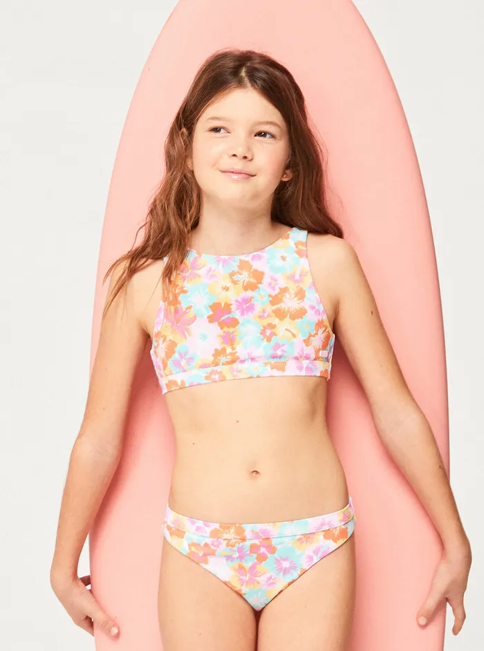 Roxy Swim 716 Reversible Floraya Crop Top Set Bikini Set Autumn Sunset Floraya 8211 Girls