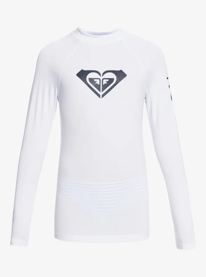 Roxy Swim 716 Whole Hearted Long Sleeve UPF 50 Rashguard Bright White 8211 Girls Roxy Swim 716 Whole Hearted Long Sleeve UPF 50 Rashguard Bright White 8211 Girls