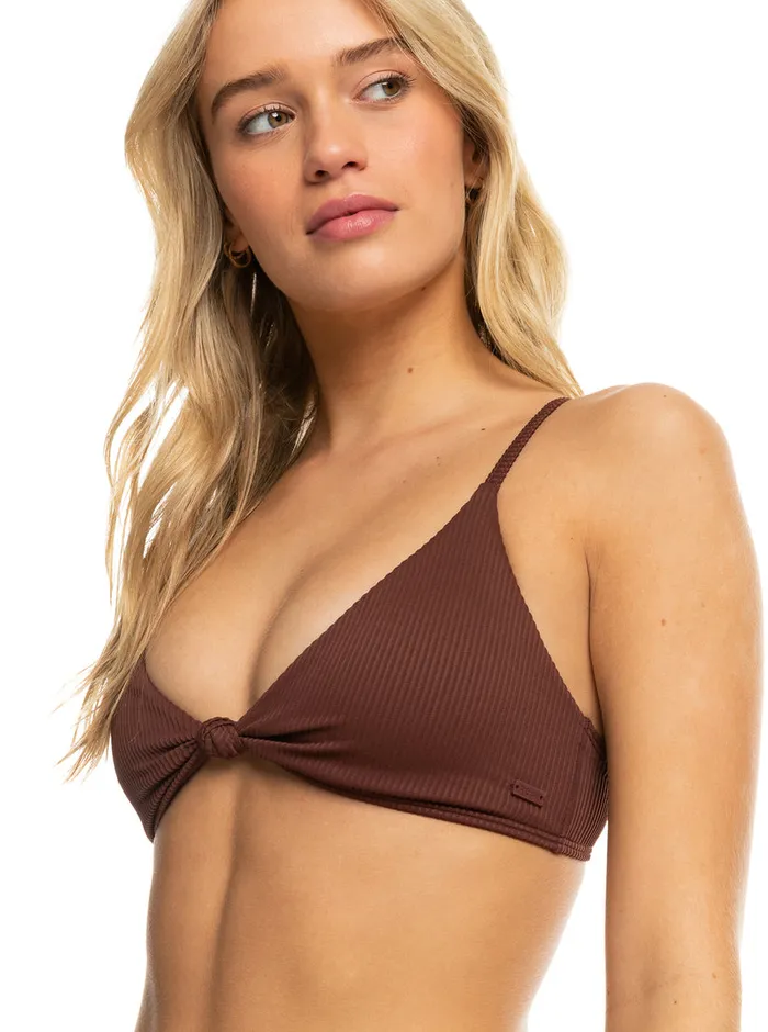 Roxy Swimsuits Love The Surf Knot Bikini Top Bitter Chocolate 8211 Womens