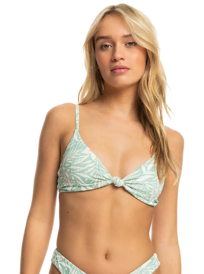 Roxy Swimsuits Rib Love The Surf Knot Bikini Top Blue Surf Planao Apparel 8211 Womens