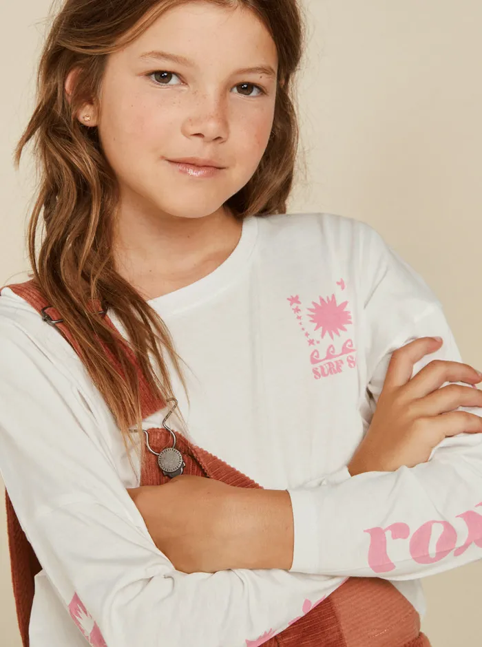 Roxy Tees and Tanks 416 All You Never Say Long Sleeve TShirt Snow White 8211 Girls