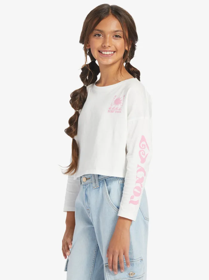 Roxy Tees and Tanks 416 All You Never Say Long Sleeve TShirt Snow White 8211 Girls