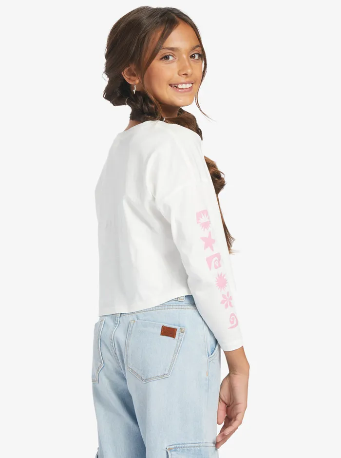 Roxy Tees and Tanks 416 All You Never Say Long Sleeve TShirt Snow White 8211 Girls