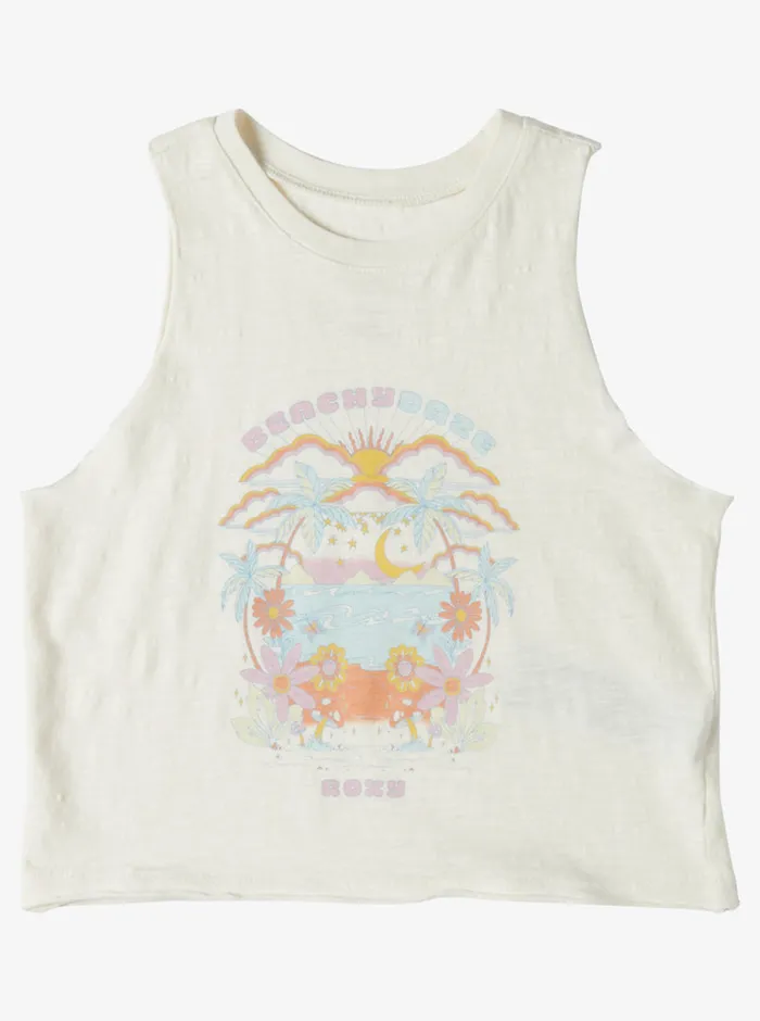 Roxy Tees and Tanks 416 Beachy Daze Muscle Tank Top Snow White 8211 Girls