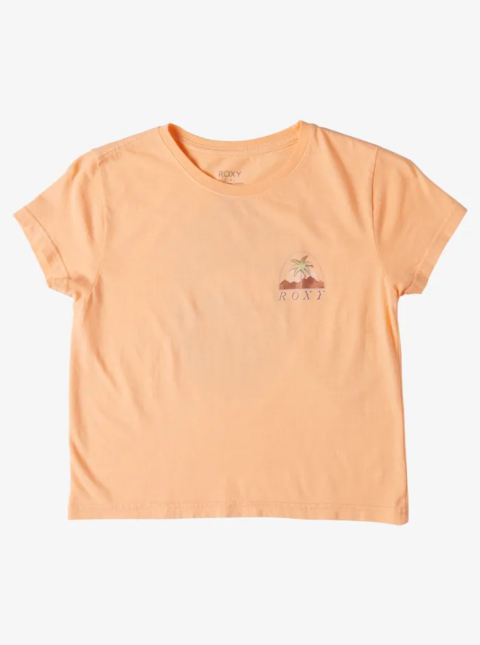Roxy Tees and Tanks 416 Palm Arcana Boyfriend TShirt Salmon 8211 Girls
