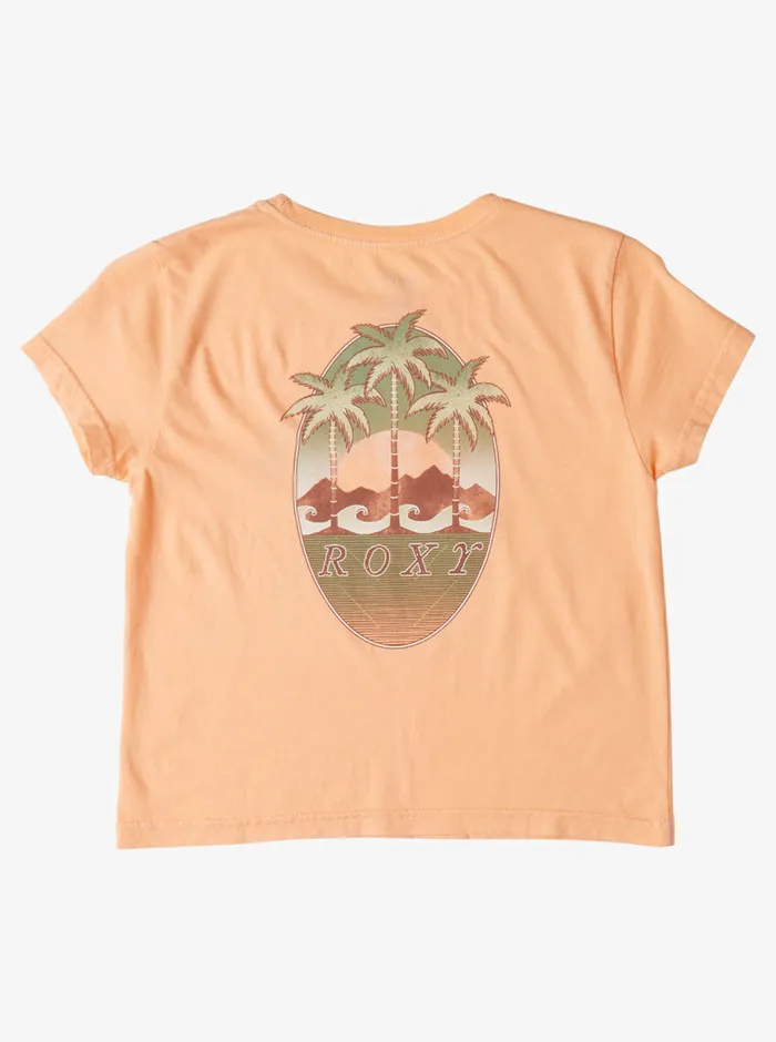 Roxy Tees and Tanks 416 Palm Arcana Boyfriend TShirt Salmon 8211 Girls