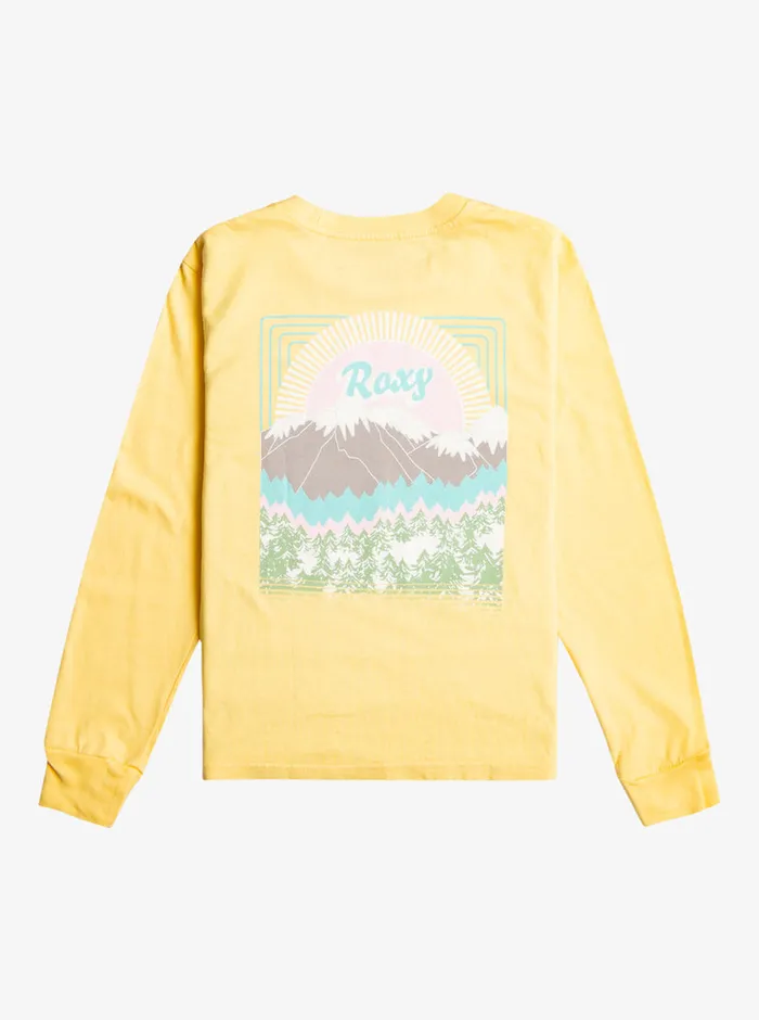 Roxy Tees and Tanks 416 Sunny Side Long Sleeve TShirt Banana Cream 8211 Girls