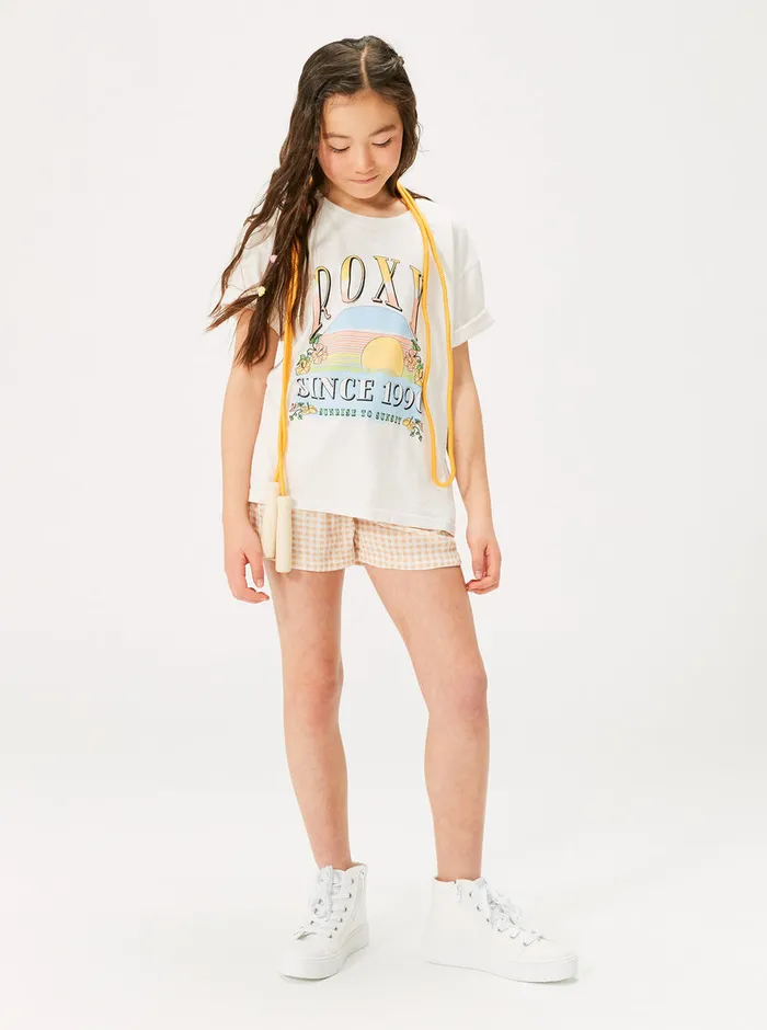 Roxy Tees and Tanks 416 Sunrise To Sunset Oversized Boyfriend TShirt Snow White 8211 Girls
