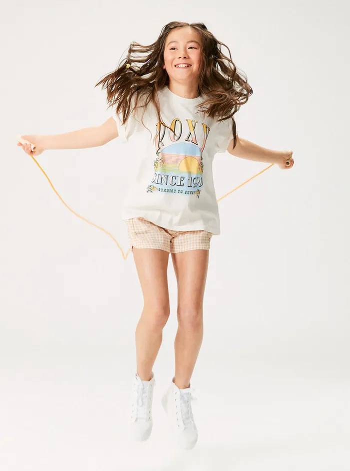 Roxy Tees and Tanks 416 Sunrise To Sunset Oversized Boyfriend TShirt Snow White 8211 Girls