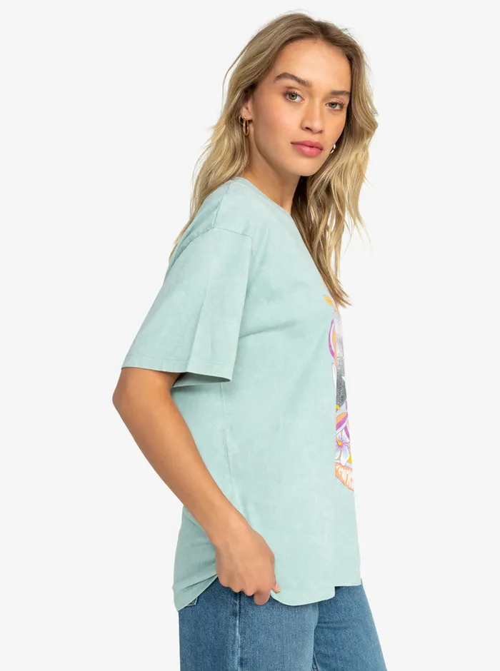 Roxy Tees and Tanks Girl Need Love A Oversized TShirt Blue Surf 8211 Womens