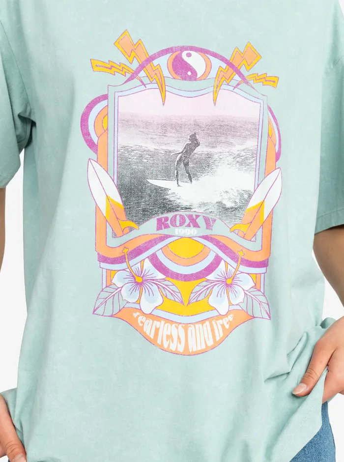 Roxy Tees and Tanks Girl Need Love A Oversized TShirt Blue Surf 8211 Womens