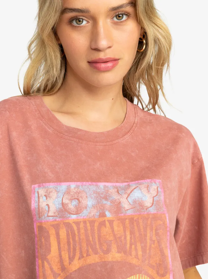 Roxy Tees and Tanks Girl Need Love B Oversized TShirt Cedar Wood 8211 Womens