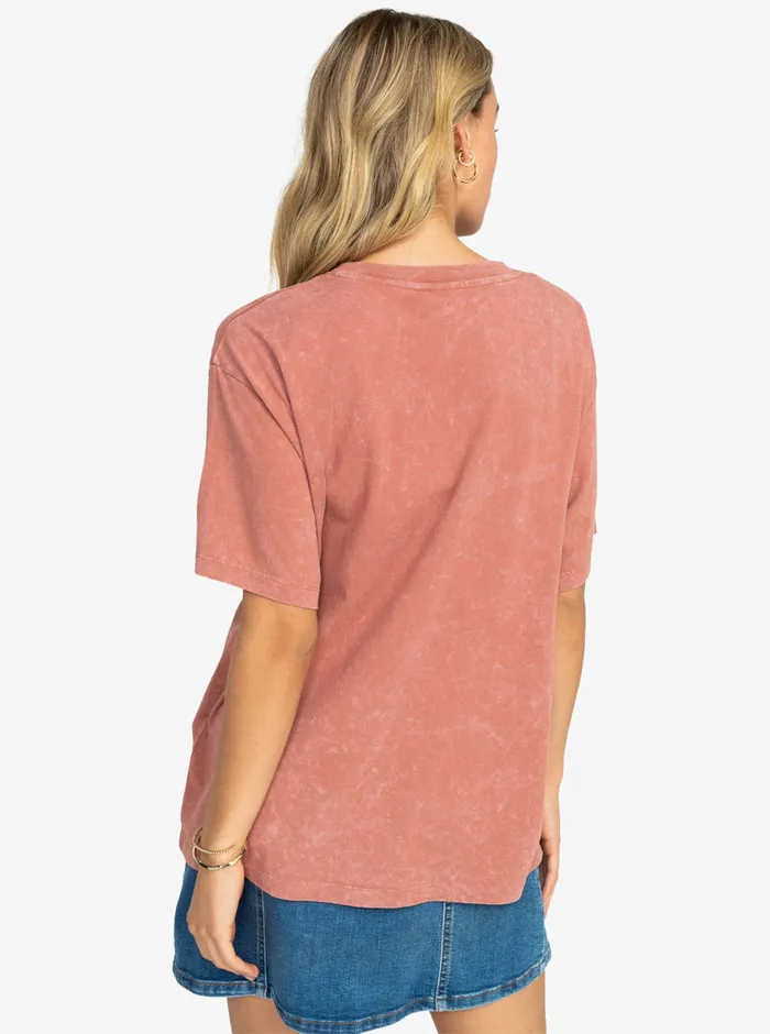 Roxy Tees and Tanks Girl Need Love B Oversized TShirt Cedar Wood 8211 Womens