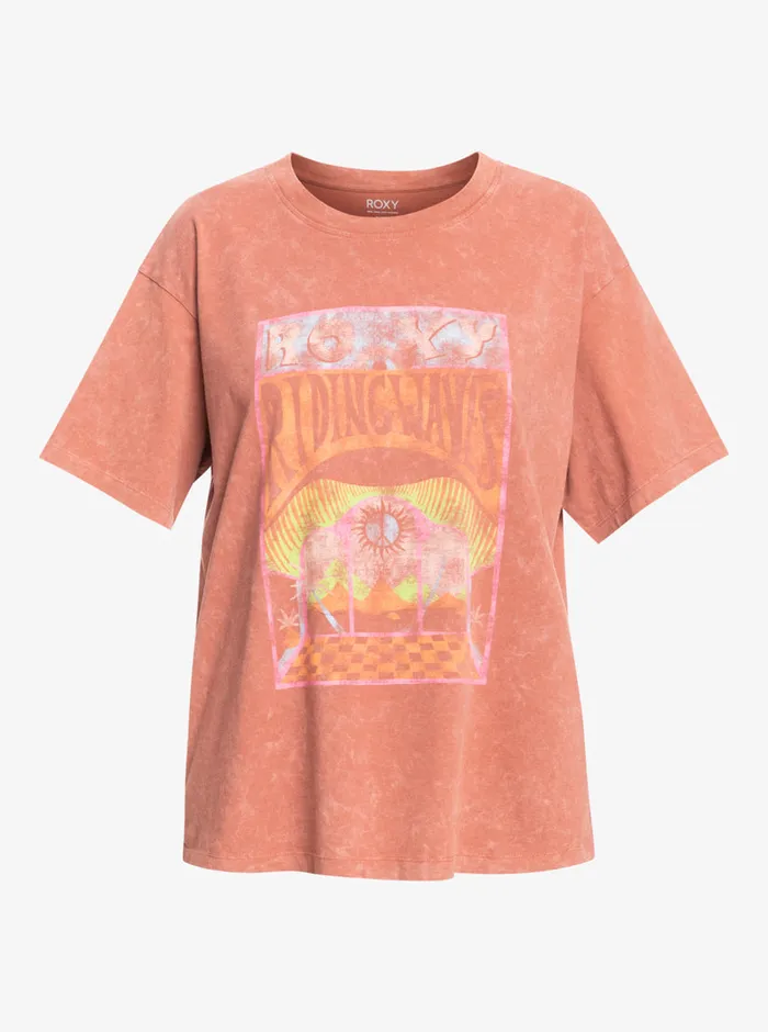 Roxy Tees and Tanks Girl Need Love B Oversized TShirt Cedar Wood 8211 Womens