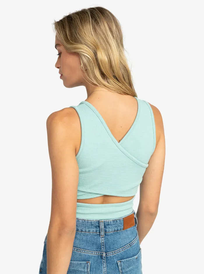 Roxy Tees and Tanks Good Keepsake Crop Top Blue Surf 8211 Womens
