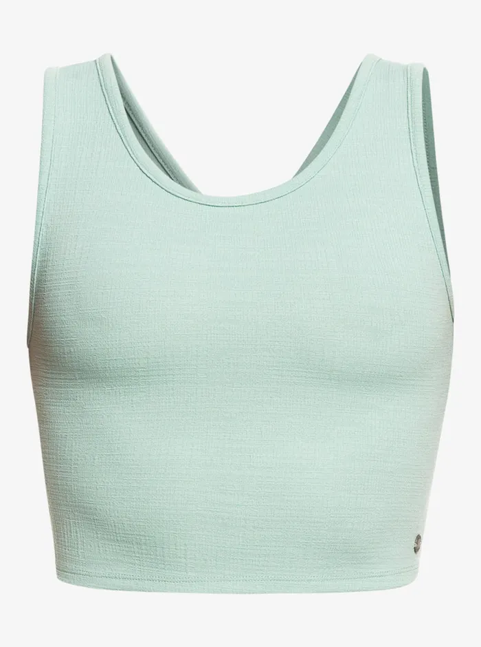 Roxy Tees and Tanks Good Keepsake Crop Top Blue Surf 8211 Womens