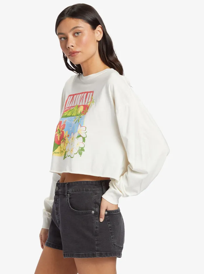 Roxy Tees and Tanks Hawaiian Vacay Olsc TShirt Egret 8211 Womens