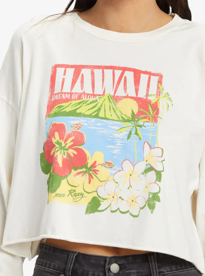Roxy Tees and Tanks Hawaiian Vacay Olsc TShirt Egret 8211 Womens
