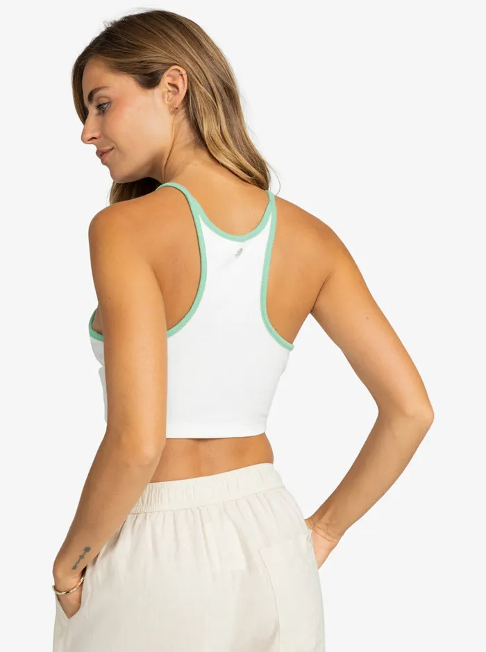 Roxy Tees and Tanks Honestly Ok Cropped Tank Snow White 8211 Womens