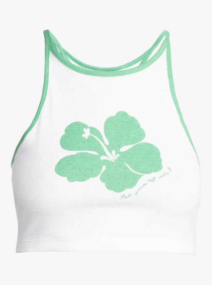 Roxy Tees and Tanks Honestly Ok Cropped Tank Snow White 8211 Womens