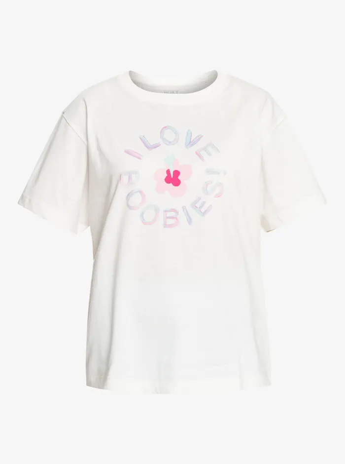 Roxy Tees and Tanks Keep A Breast Day TShirt Snow White 8211 Womens