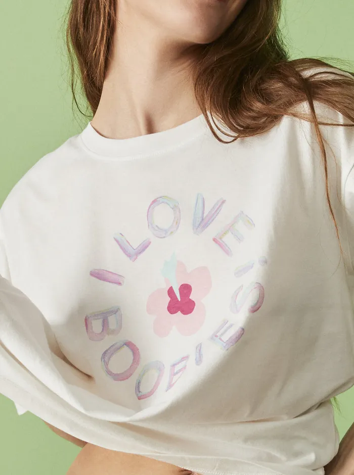 Roxy Tees and Tanks Keep A Breast Day TShirt Snow White 8211 Womens