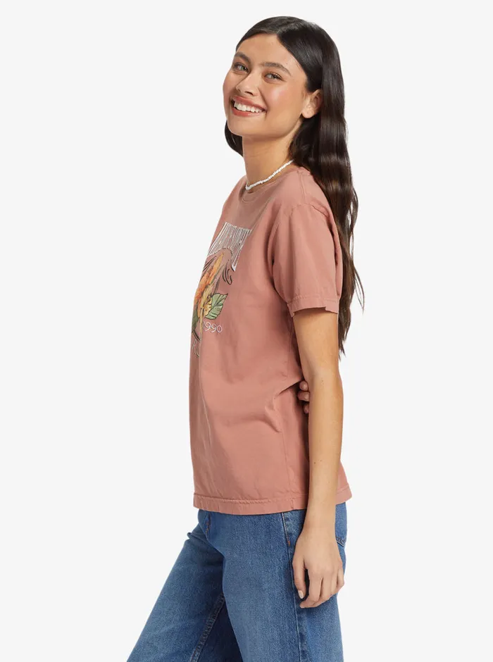 Roxy Tees and Tanks Made Of Sunshine Boyfriend TShirt Cedar Wood 8211 Womens