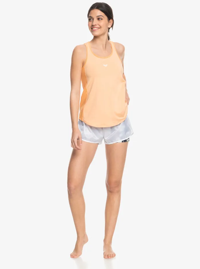 Roxy Tees and Tanks Pure Pursuit Mesh TanK Peach Fuzz 8211 Womens