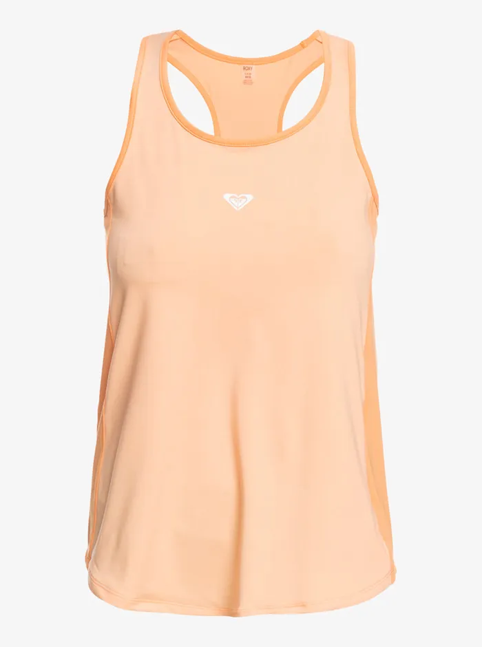 Roxy Tees and Tanks Pure Pursuit Mesh TanK Peach Fuzz 8211 Womens