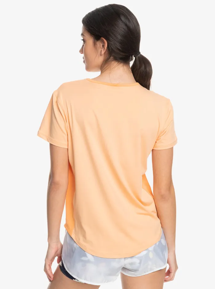 Roxy Tees and Tanks Pure Pursuit Mesh Tee Knit Peach Fuzz 8211 Womens