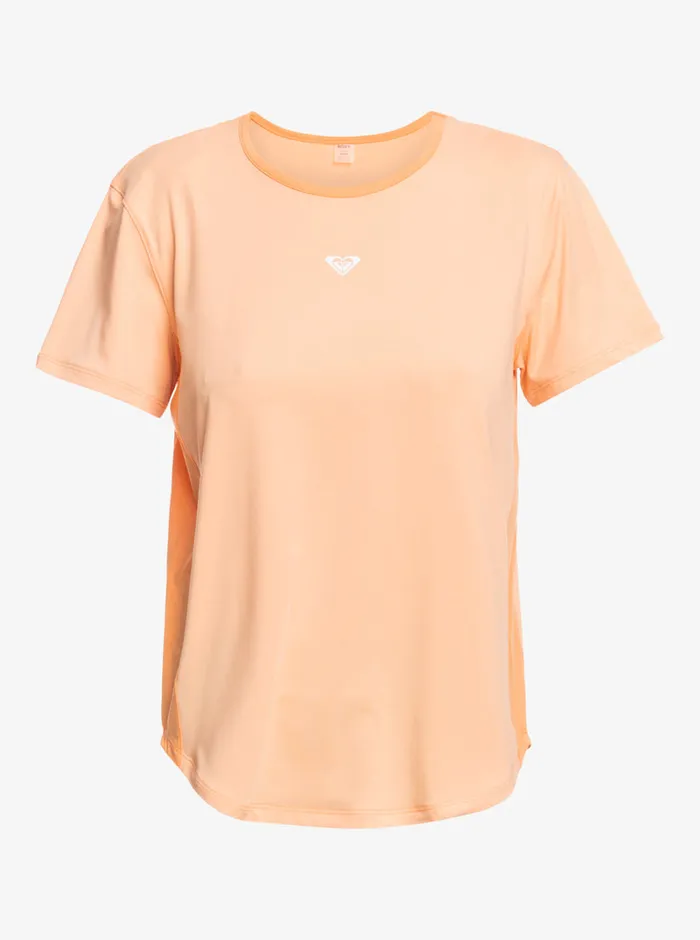 Roxy Tees and Tanks Pure Pursuit Mesh Tee Knit Peach Fuzz 8211 Womens