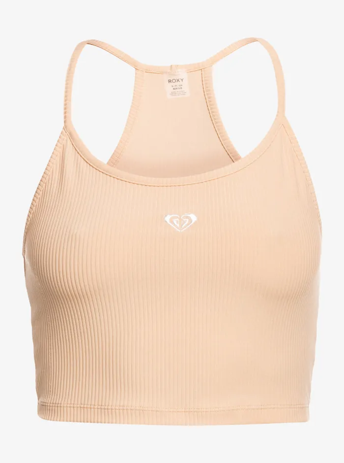 Roxy Tees and Tanks Rise and Vibe Rib Knit Tank Toasted Almond 8211 Womens