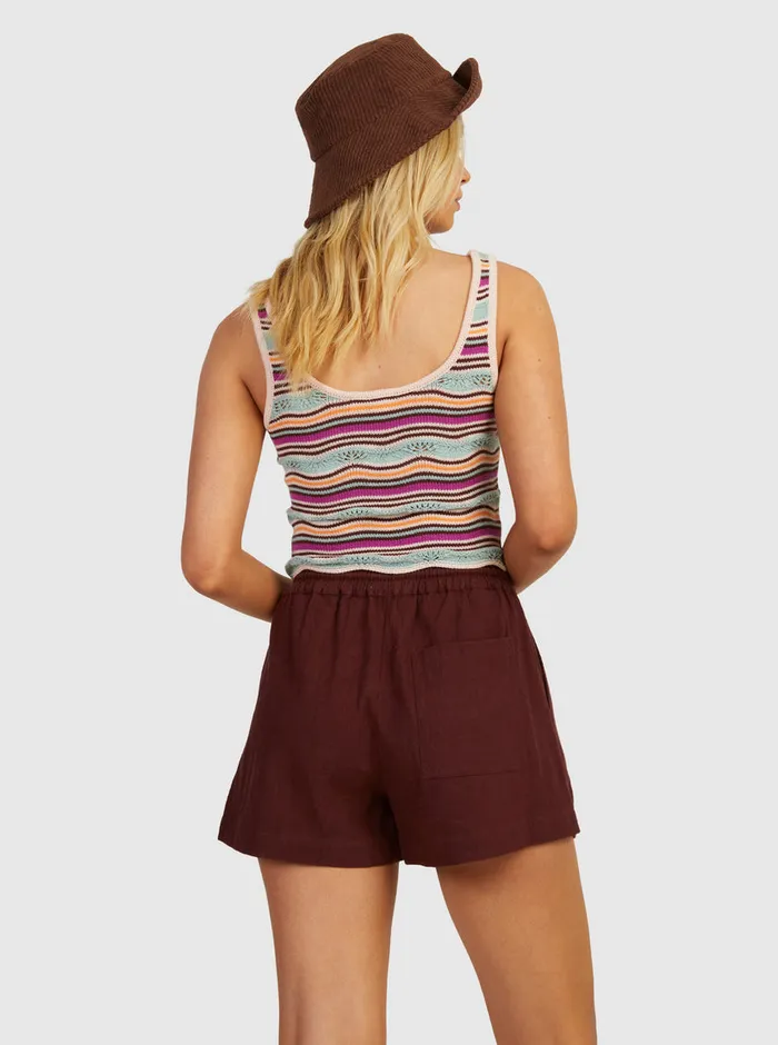 Roxy Tees and Tanks Sailing Flow Knitted Tank Top Pale Dog Apparel Flowy Mood 8211 Womens
