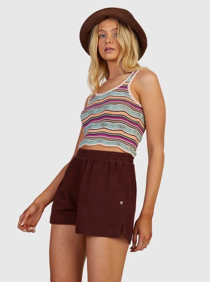 Roxy Tees and Tanks Sailing Flow Knitted Tank Top Pale Dog Apparel Flowy Mood 8211 Womens