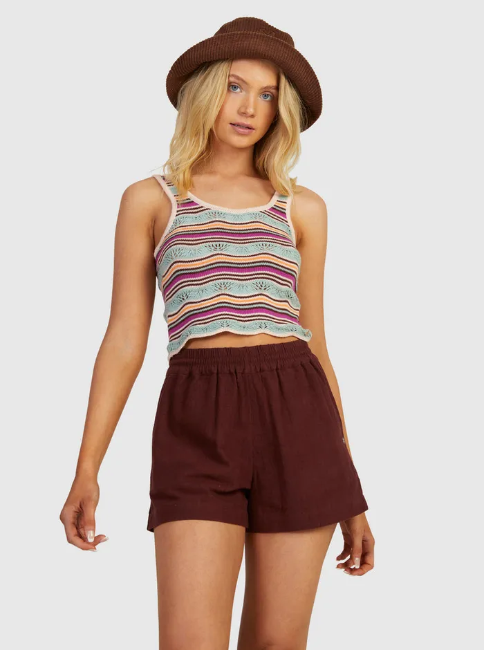 Roxy Tees and Tanks Sailing Flow Knitted Tank Top Pale Dog Apparel Flowy Mood 8211 Womens