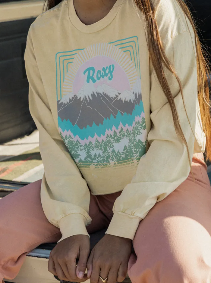 Roxy Tees and Tanks Sunny Side Up Olsc TShirt Banana Cream 8211 Womens
