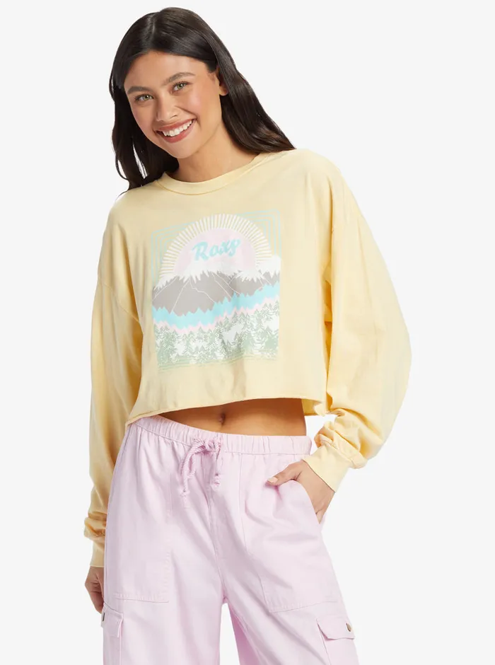 Roxy Tees and Tanks Sunny Side Up Olsc TShirt Banana Cream 8211 Womens